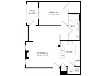 1 bed, 1 bath, 762 sqft, $1,570