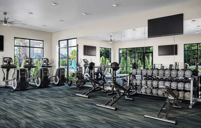 the gym at the residences at green valley one