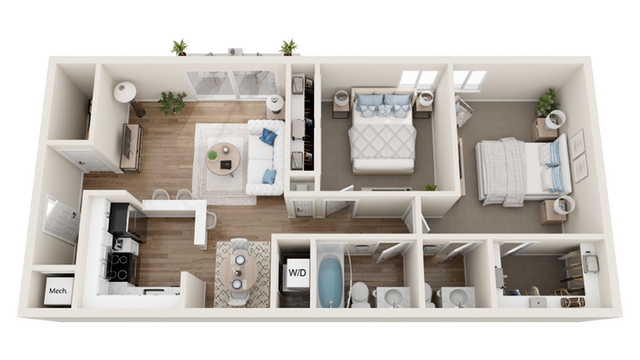 2 beds, 1.5 baths, 915 sqft, $1,825