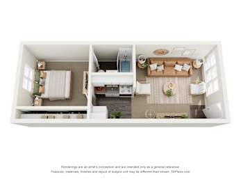 1 bed, 1 bath, 468 sqft, $1,254