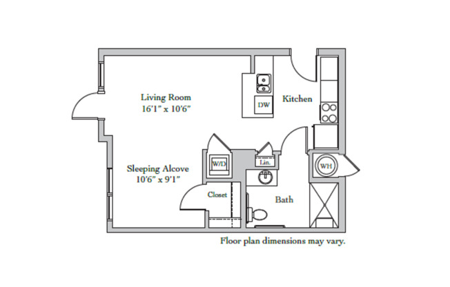 Studio, 1 bath, 564 sqft, $1,795, Unit 2-225