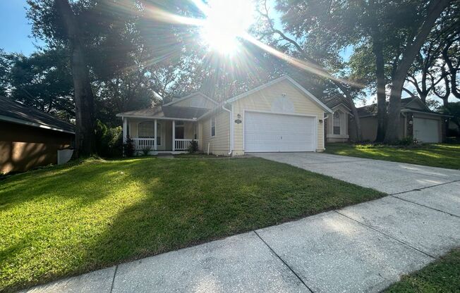 Quaint 3 bedroom 2 bath single family home in established Apopka neighborhood with a community pool.