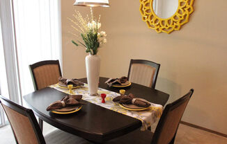 Dining Area in apartment floor plan