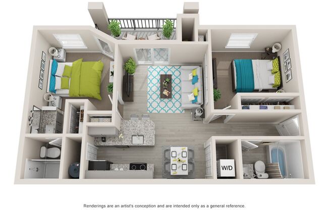 2 beds, 2 baths, 988 sqft, $1,519, Unit 1474-206