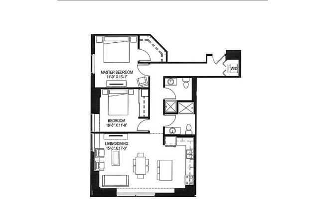 2 beds, 2 baths, 1,072 sqft, $1,919, Unit 507
