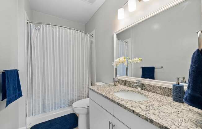 Bathroom With Vanity Lights at The Lena, New Jersey