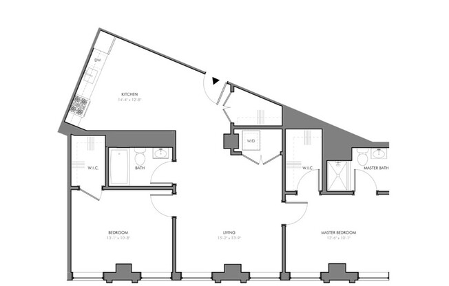2 beds, 2 baths, 813 sqft, $2,525, Unit 606