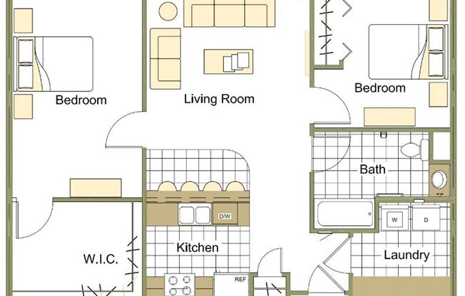 2 beds, 1 bath, 945 sqft, $960, Unit 218