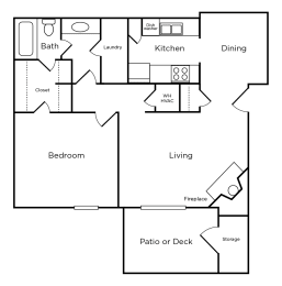 1 bed, 1 bath, 750 sqft, $804