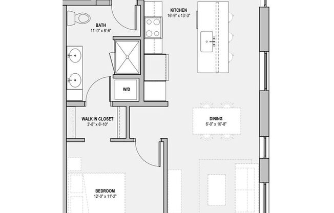 2 beds, 1 bath, 983 sqft, $3,200, Unit 512