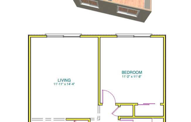 1 bed, 1 bath, $1,015, Unit 22