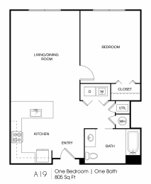 1 bed, 1 bath, 792 sqft, $1,482