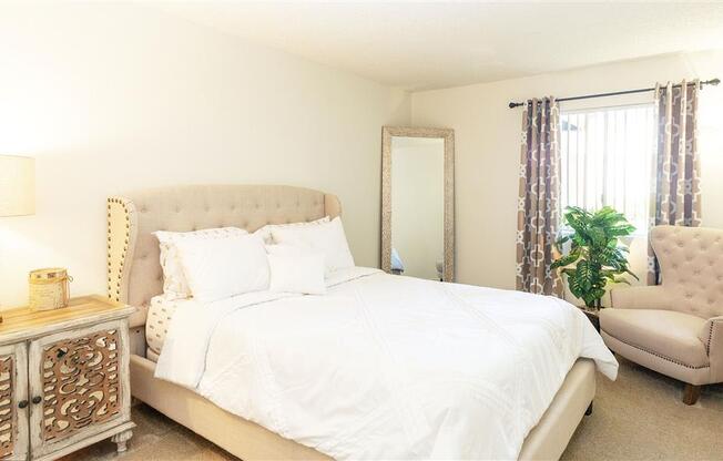Main Bedroom at Courtyard at Central Park Apartments, Fresno, CA, 93722