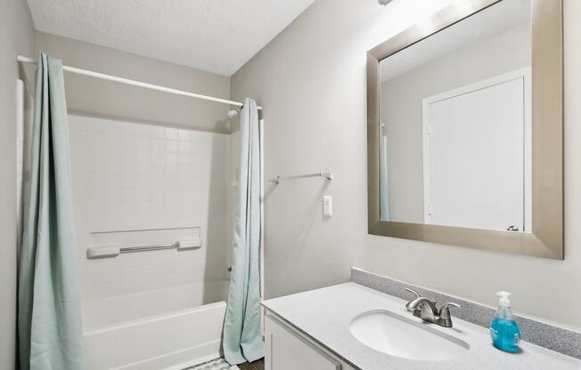 a bathroom 
at Sabal Point Apartments in Pineville, NC