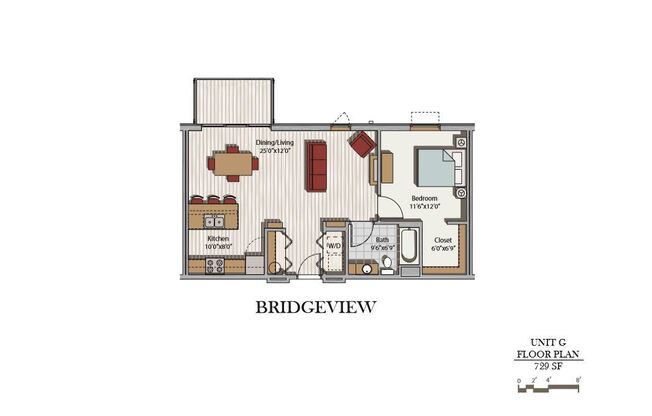 1 bed, 1 bath, 729 sqft, $1,625