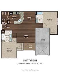 2 beds, 2 baths, 1,212 sqft, $1,911