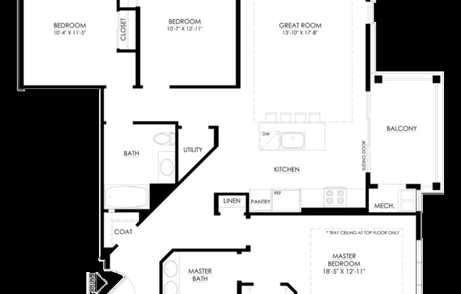 3 beds, 2 baths, 1,414 sqft, $3,736, Unit 7301