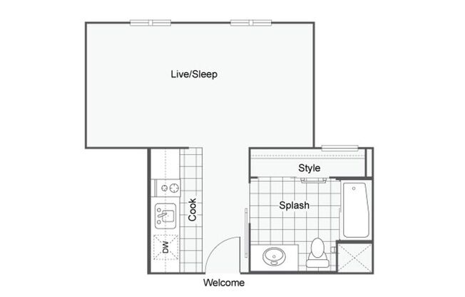 Studio, 1 bath, 206 sqft, $1,950