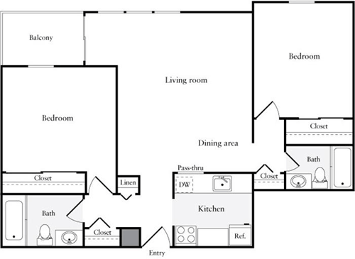 2 beds, 2 baths, 1,044 sqft, $4,611, Unit 2905