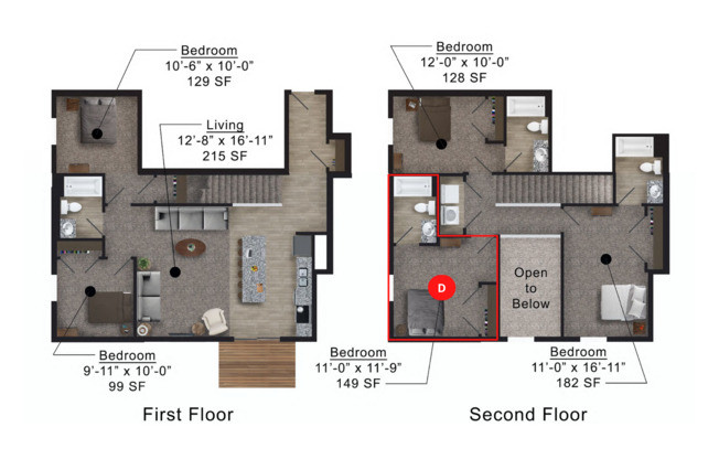 5 beds, 4 baths, 100 sqft, $600, Unit 305 - RBTR - D