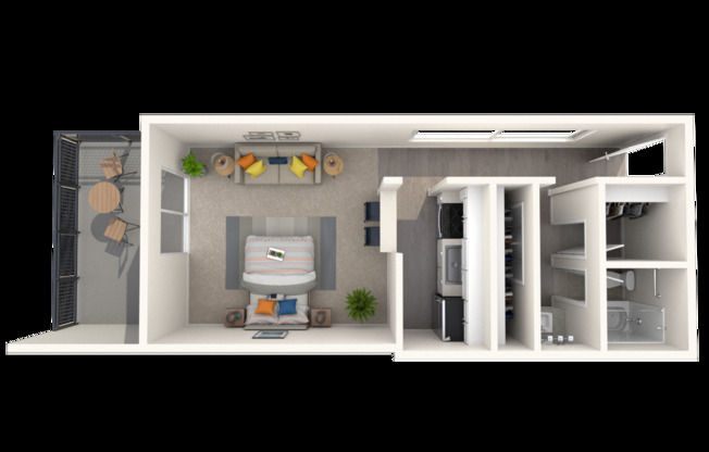 Studio, 1 bath, 424 sqft, $1,050, Unit 103