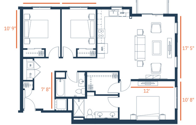 3 beds, 2 baths, 1,321 sqft, $2,971, Unit 441