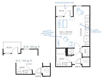 Studio, 1 bath, 551 sqft, $1,307
