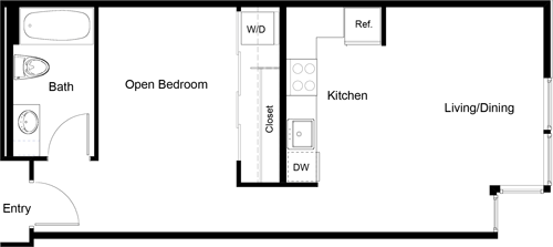 1 bed, 1 bath, 584 sqft, $2,237, Unit 603