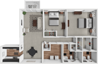 2 beds, 1.5 baths, 899 sqft, $1,069