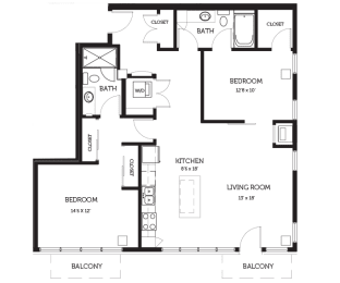 2 beds, 2 baths, $2,087