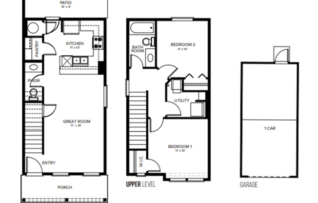 2 beds, 1.5 baths, $1,820