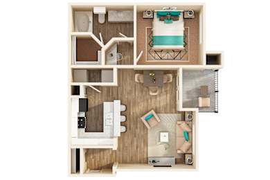 1 bed, 1 bath, 756 sqft, $1,009