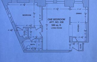 1 bed, 1 bath, $1,700, Unit 206