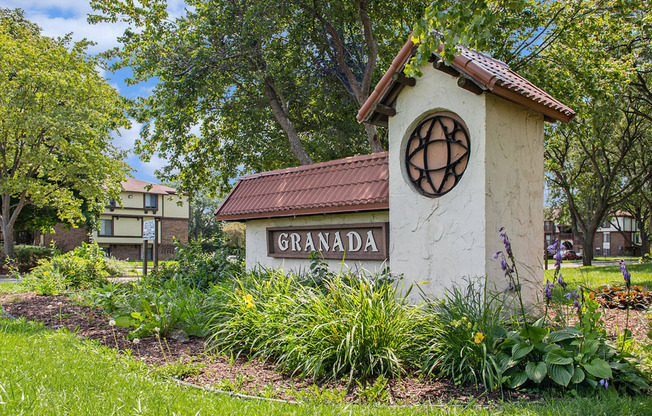 Entrance sign at Granada Apartments, Michigan