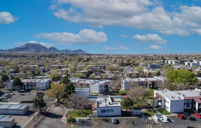 Exterior of Whispering Sands Apartments in Albuquerque