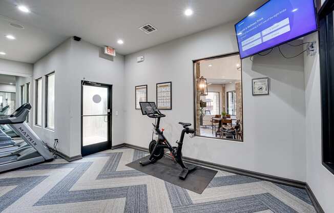 our apartments have a gym with a treadmill and elliptical