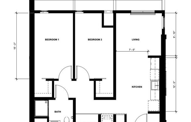2 beds, 1 bath, 820 sqft, $2,350, Unit 402
