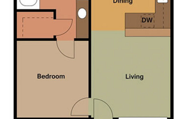 1 bed, 1 bath, 635 sqft, $795, Unit 319