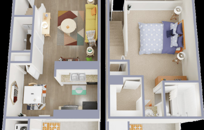 1 bed, 1.5 baths, 711 sqft, $849