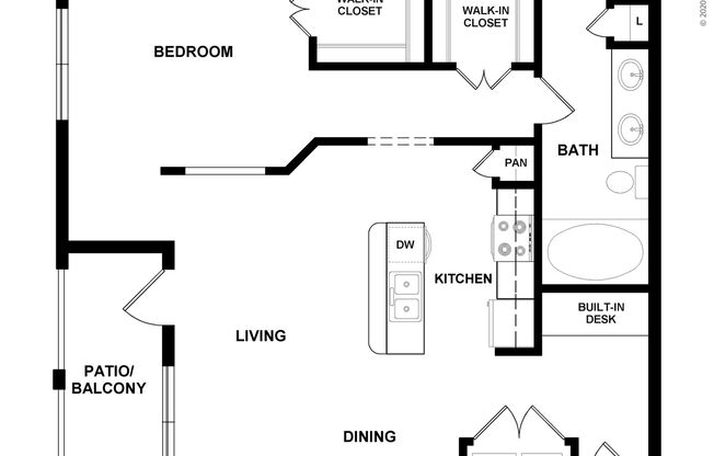1 bed, 1 bath, 855 sqft, $1,405