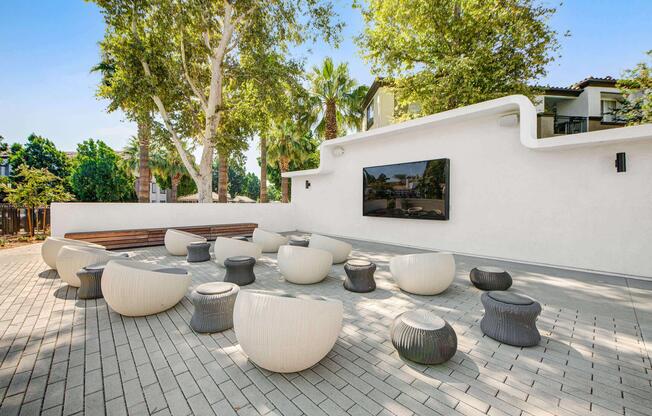 Outdoor fireplace at Solamonte in Rancho Cucamonga
