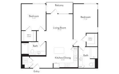 2 beds, 2 baths, 1,003 sqft, $3,895