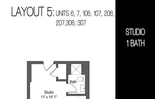 Studio, 1 bath, 305 sqft, $1,095, Unit 311