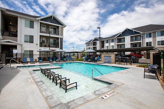 Swimming Pool With Sparkling Water at Connect at First Creek, Denver, Colorado