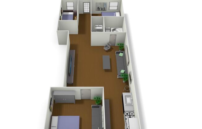 3 beds, 1.5 baths, 1,200 sqft, $8,250, Unit 2