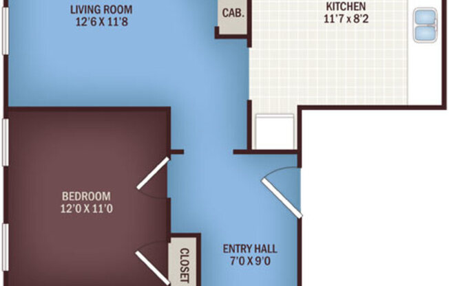 1 bed, 1 bath, 525 sqft, $2,400