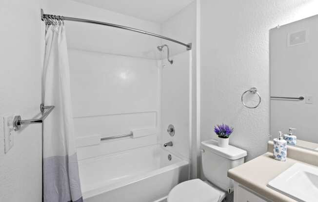 Tub and shower combo at Bay Village in Vallejo, CA