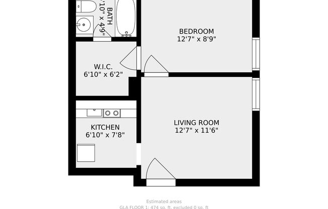 1 bed, 1 bath, 475 sqft, $804, Unit 1149-7