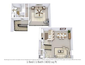 1 bed, 1 bath, 800 sqft, $1,000