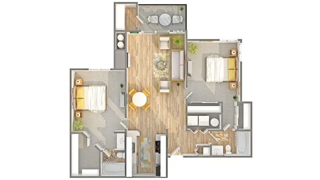 2 beds, 2 baths, 934 sqft, $2,009